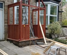 During construction of porch